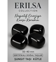 Sertifikalı Tamburlanmış Gerçek Shungite Taşı Kütle 35-40 mm – Şungit Doğal Taş (Çok Renkli)
