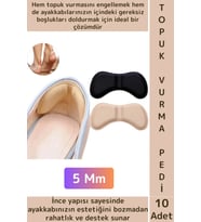 Gündelik Konforlu İnce Yumuşak Ayak Topuk Vurma Önleyici Boşluk Doldurma Daraltma Pedi 5 Mm 10 Adet