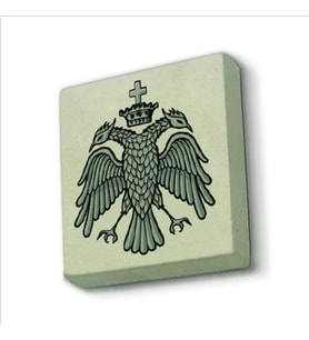 Bizans Kartal Logosu Baskılı Doğaltaş  Magnet(KRG-069)Buzdolabı Süsü