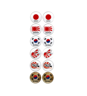 Japonya Sevenler Damla Sticker 12'li Set Japan - Korea Tasarım Sticker Damla (Kırmızı)
