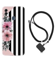 Tecno Spark 8T Kılıf Resimli Boyun Askılı İpli Desenli Silikon Flowers 4 1390