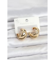 316L Çelik Gold Renk Asimetrik Halka Model Kadın Küpe TJ-BKP11861