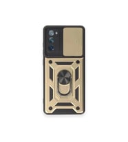 Durukar® Samsung Galaxy S20 FE Kılıf Pars Lens Yüzüklü Silikon - Gold