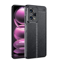 Microsonic Xiaomi Redmi Note 12 Pro Kılıf Deri Dokulu Silikon Siyah (Siyah)