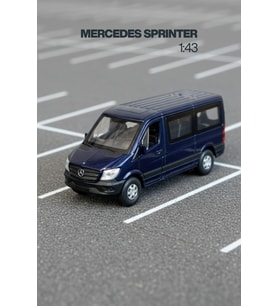 Beyaz 1:43 Ölçek Die Cast Kapıları Açılır Lisanslı Mercedes Sprinter Oyuncak Metal Model Araba