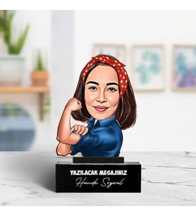 Kişiye Özel Kadınların Gücü Karikatürlü Biblo