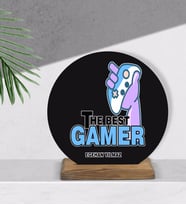 BK Gift Kişiye Özel The Best Gamer Tasarımlı Ahşap Plak-2