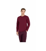 LYYN 9273-kly 0 Yaka Pijama Takımı (Mürdüm)