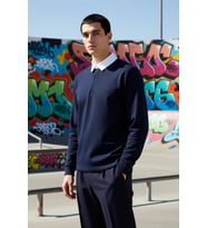 Erkek Polo Yaka Uzun Kol Oversize Kalıp Sweatshirt Fonksiyonel Dayanıklı Kaliteli Konforlu