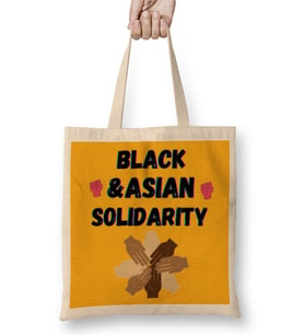 Black Asian Solidarity Stop AAPI Hate Bez Çanta Uzun Saplı