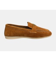MYFİT SHOES 712 KADIN HAKİKİ DERİ MAKOSEN BABET AYAKKABI TABA SÜET