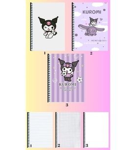 KuromiA4 defter 3 adet çizgili + kareli + çizgisiz büyük boy 21*29 cm süper set