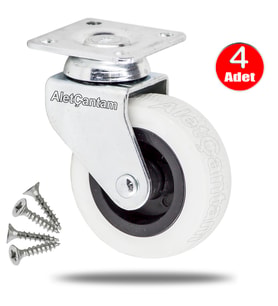 Aletçantam 50mm Bilyalı Mobilya Tekeri Masa Sehpa Dolap Tekerlek -4 Adet