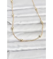 CM 14K Gold Renk Topçuklu Burgu Zincir Model 60 cm Kadın Kolye 5886