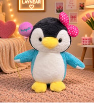 Balon Tutan Penguen Peluş 50 cm – Fiyonklu Sevimli Oyuncak