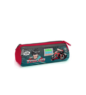 CORAL HIGH 22064 KIDS GRİ NEFTİ ANİME MOTORSİKLET DESENLİ ÜÇ BÖLMELİ KALEM ÇANTASI