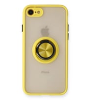 Durukar® iPhone 7 Kılıf Montreal Yüzüklü Silikon Kapak - Sarı