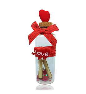 Kalp Love Temalı Dilek Şişesi Sevgi Temalı