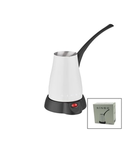 BEYAZ ELEKTİRKLİ CEZVE TÜRK KAHVE MAKİNESİ 5 FİNCAN - 400ML HAZNE PASLANMAZ ÇELİK 360 DERECE DÖNEBİLME SCM-2960 (5343)