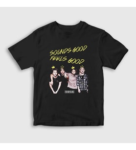 Presmono Unisex Çocuk Siyah Band 5 Seconds Of Summer T-Shirt 78732tt