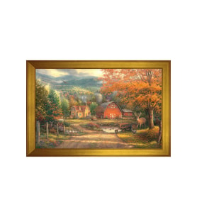 Manzara Temalı Kanvas Tablo 80 x 110 cm Gold Çerçeve