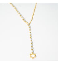 Biem Gold Renkli Zirkon Taşlı Uzun Y Kolye