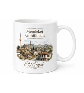 Ev Dekoruna Uygun Memleket Kupa Bardak Özel Tasarım Porselen Hediye