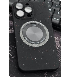 iPhone 14 Pro Max Uyumlu Siyah Benekli Desenli İnce Sert Kapak Kılıf Kamera Lens Korumalı