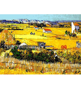 Kasaba Manzarası Sayılarla Boyama Seti 40x50 cm (Tuvale Gerili)
