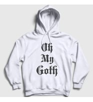 Presmono Unisex Beyaz Oh My Goth Kapüşonlu Sweatshirt 523700tt (Beyaz)