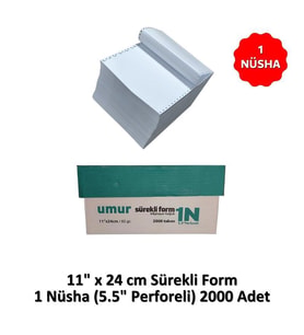 UMUR Sürekli Form 11x24 1 Nüsha (5.5 Perforeli) 2000 li