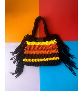 Handmade El Örgüsü Renkli Omuz Çantası