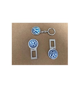 Volkswagen Uyumlu İkaz Ses Susturucu Metal Toka 1 Çift ve 1 Adet Anahtarlık (Standart)