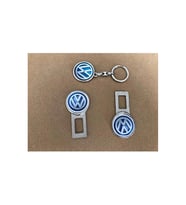 Volkswagen Uyumlu İkaz Ses Susturucu Metal Toka 1 Çift ve 1 Adet Anahtarlık (Standart)