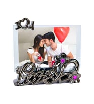 Love 10x15 Mor Taşlı Cam Fotoğraf Çerçevesi