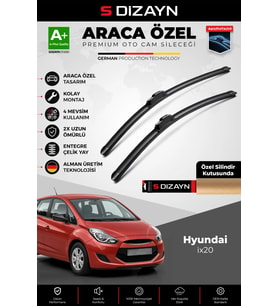 S-Dizayn Hyundai ix20 Ön Cam Silecek Seti 2010-2019 Premium Araca Özel 65-35 Cm A+ Kalite