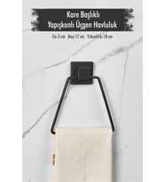 Yapışkanlı Kare Başlıklı Siyah Üçgen Havluluk