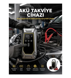 Mey İthalat® Araç Kullanıcıları İçin Çok Fonksiyonlu Akü Takviye Cihazı