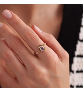 Altın Vintage Yüzük Sapphire