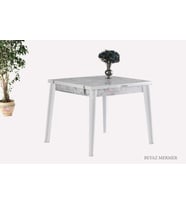 Yanlardan Açılır Katlanır Büyüyen Kare Masa  75x80 cm (Beyaz-Gri)
