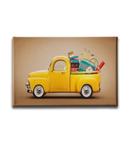 Sarı Chevrolet Kamyonet Canvas Tablo ATY122