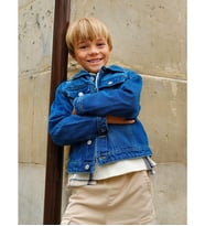 LCW Kids İndigo Gömlek Yaka Erkek Çocuk Jean Ceket