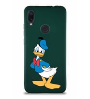 Xiaomi Redmi Note 7 Soft Premier Kapak Donald Duck-D Tasarımlı Silikon Kılıf - Yeşil (Şeffaf)
