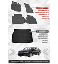 Sahler Volkswagen Passat B8 2015-2023 Uyumlu 4.5D Premium Havuzlu Oto Paspas ve Liner Marka 3D Bagaj Havuzu