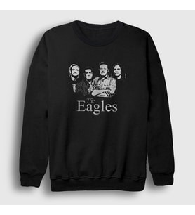 Presmono Unisex Siyah Band Eagles Sweatshirt 145028tt
