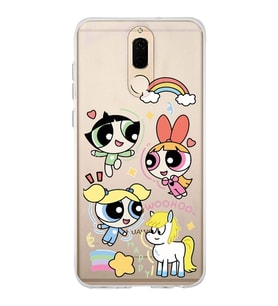 Huawei Mate 10 Lite Uyumlu Powerpuff Girls Desenli Şeffaf Telefon Kılıfı