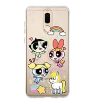 Huawei Mate 10 Lite Uyumlu Powerpuff Girls Desenli Şeffaf Telefon Kılıfı