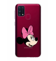 Samsung Galaxy M31 Kapak Minnie Mouse Tasarımlı Şeffaf Silikon Kılıf