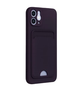 iPhone 12 Kılıf Kelvin Kartvizitli Silikon - Derin Mor