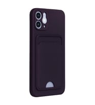 iPhone 12 Kılıf Kelvin Kartvizitli Silikon - Derin Mor